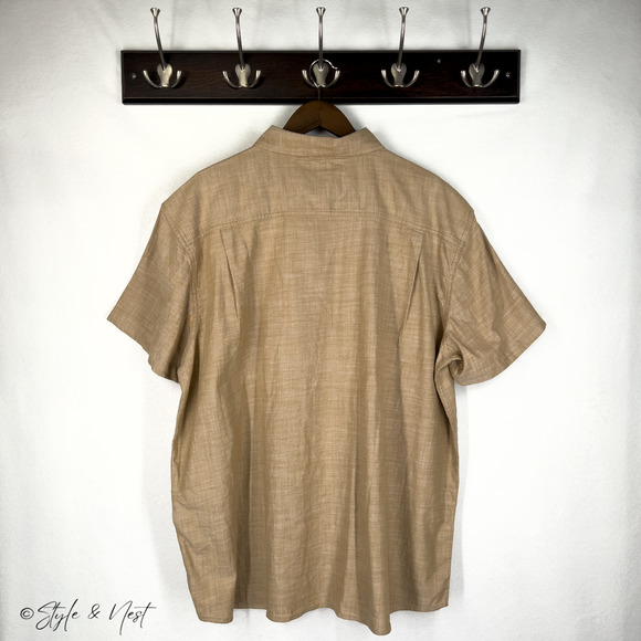 Carhartt Brown Rugged Flex Tan Khaki Short Sleeve Button Down Size 2XL - Picture 3 of 3